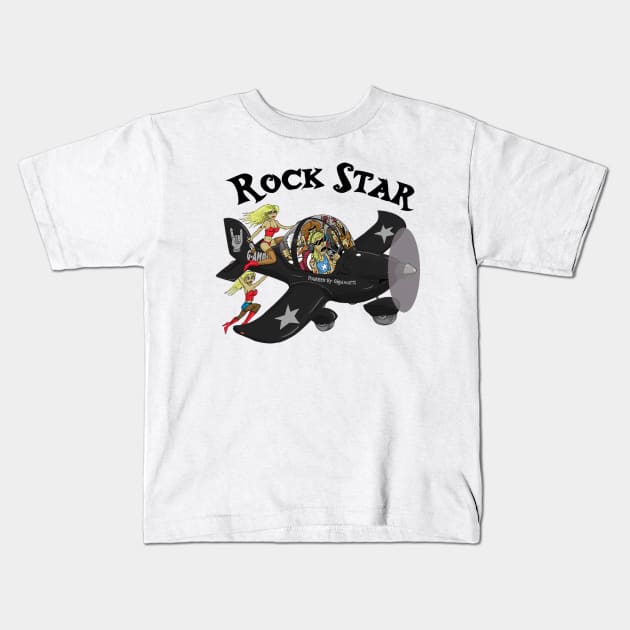 Rock Star Pilot EV97 Eurostar Aircraft Kids T-Shirt by Funky Aviation